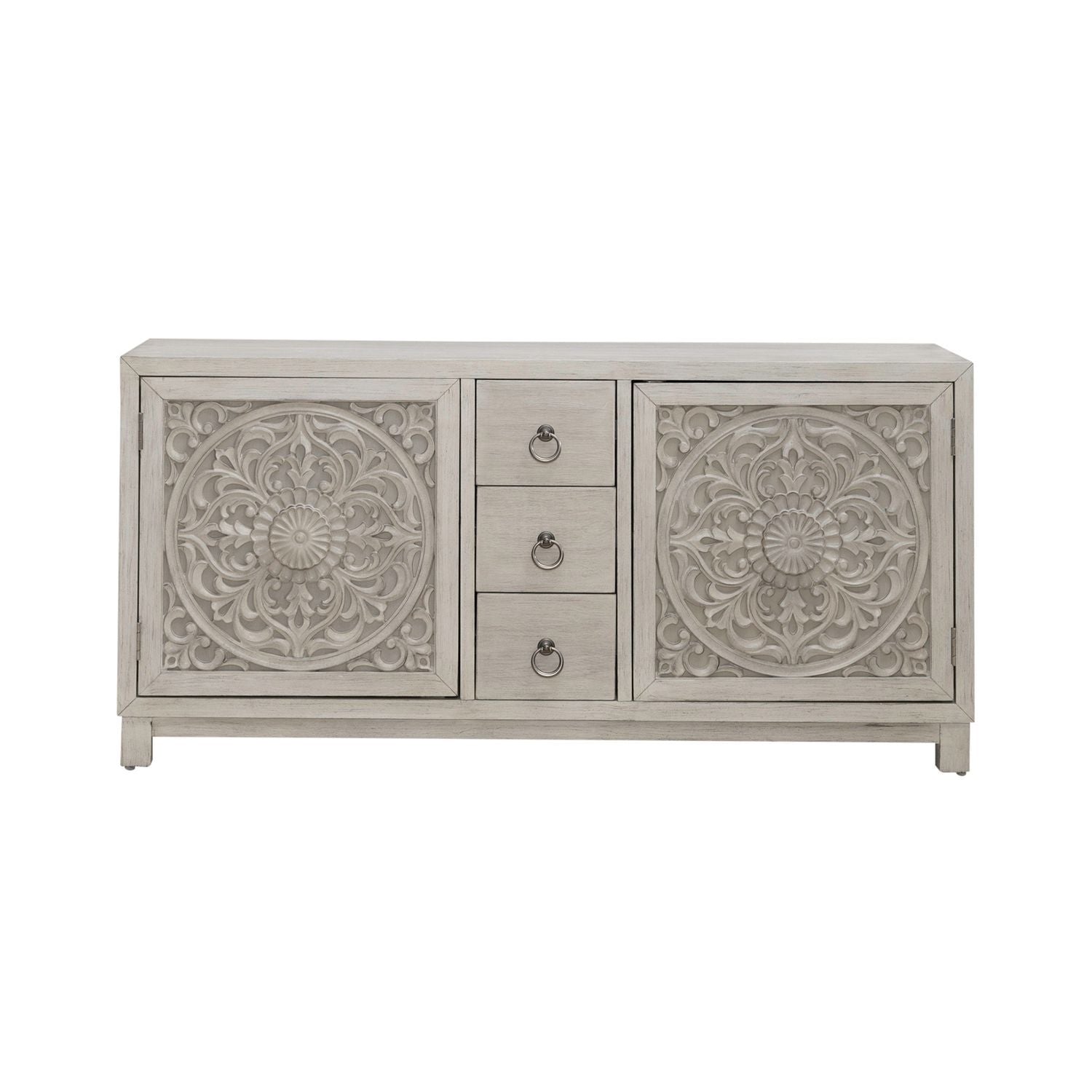Sundance - 2 Door 3 Drawer Wood Accent Cabinet - White - Hornell Furniture Outlet