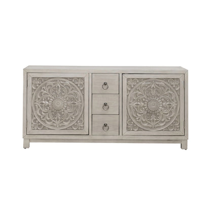 Sundance - 2 Door 3 Drawer Wood Accent Cabinet - White - Hornell Furniture Outlet