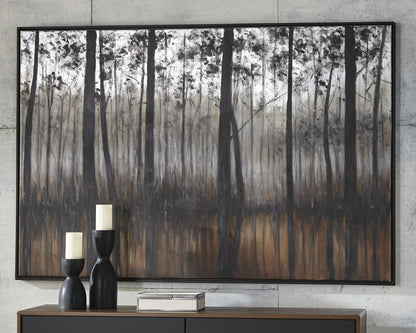 Philyra - Black / Orange / Silver - Wall Art - Hornell Furniture Outlet