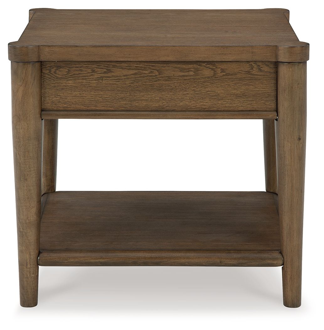 Roanhowe - Brown - Rectangular End Table - Hornell Furniture Outlet