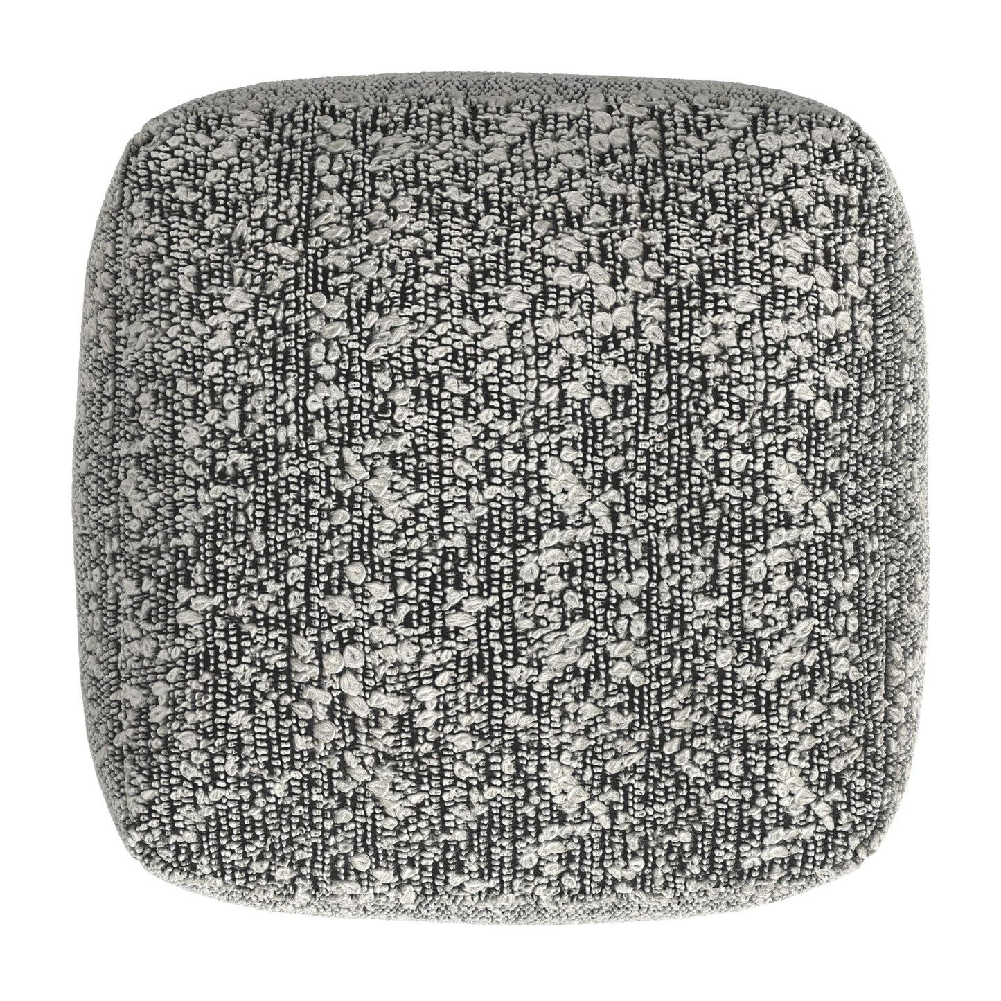 Nahara - Boucle Woven Square Pouf - Black - Hornell Furniture Outlet