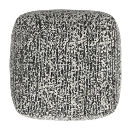Nahara - Boucle Woven Square Pouf - Black - Hornell Furniture Outlet
