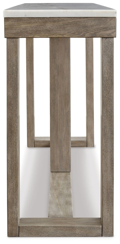 Loyaska - Brown / Ivory - Sofa Table - Hornell Furniture Outlet