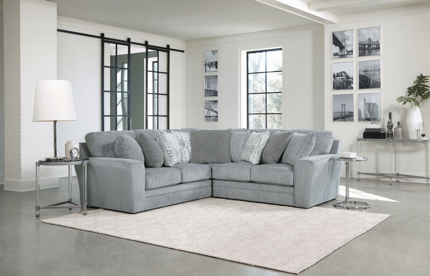 Glacier - Sectional With Included Accent Pillows - Hornell Furniture Outlet
