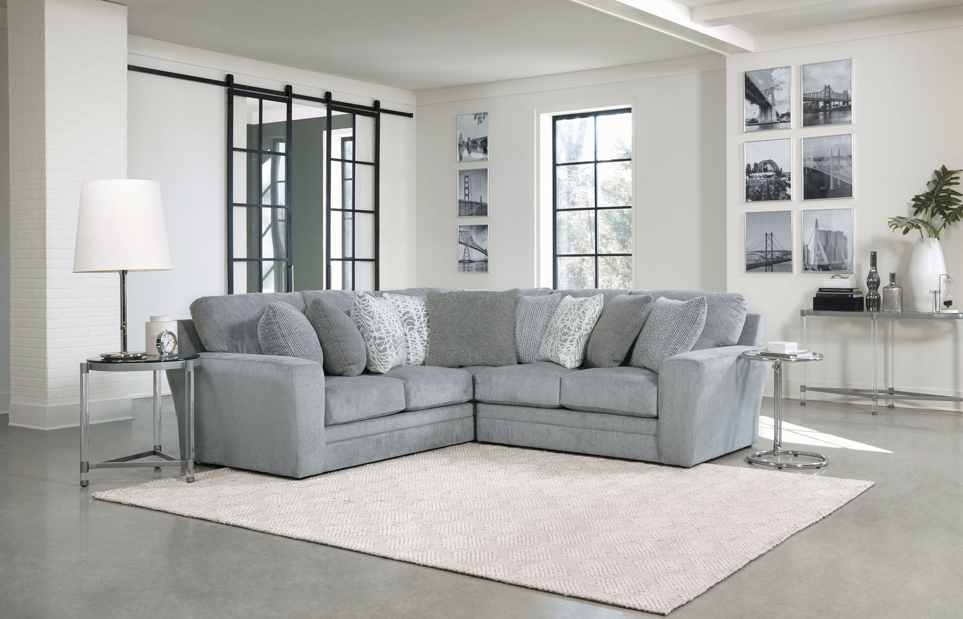 Glacier - Sectional With Included Accent Pillows - Hornell Furniture Outlet