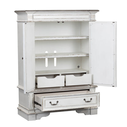 Abbey Park - Mirrored Door Chest - White - Hornell Furniture Outlet