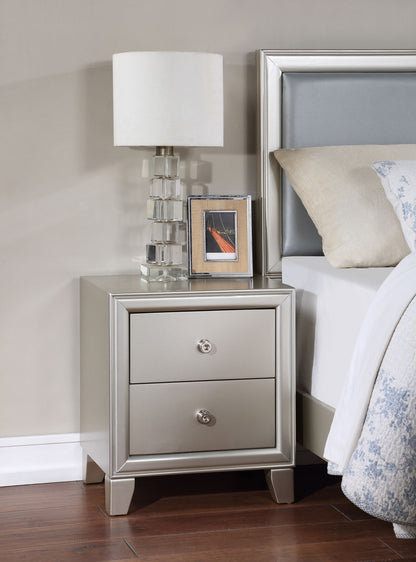 Omni - Nightstand - Pearl Silver - Hornell Furniture Outlet