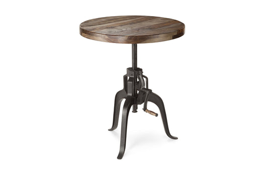 Sparrow - Round Crank Table - Dark Brown - Hornell Furniture Outlet