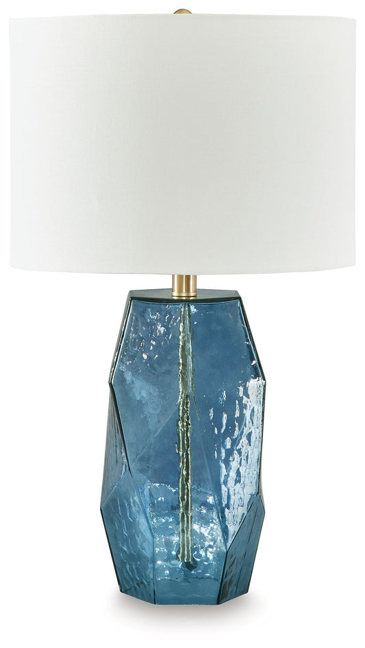 Tallow - Blue - Glass Table Lamp - Hornell Furniture Outlet