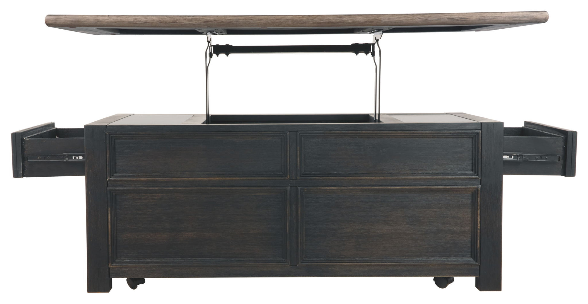 Tyler Creek - Grayish Brown / Black - Lift Top Cocktail Table - Hornell Furniture Outlet