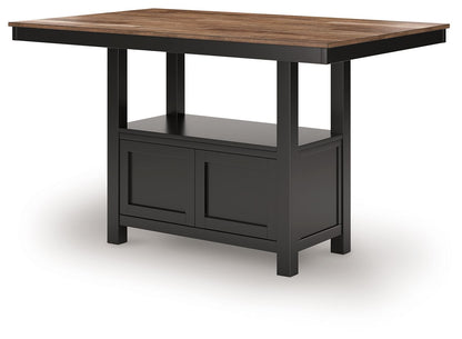 Wildenauer - Brown / Black - Rectangular Dining Room Counter Table - Hornell Furniture Outlet