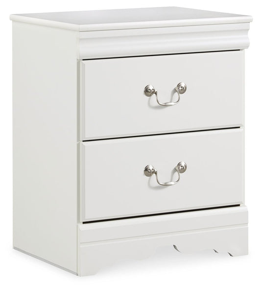 Anarasia - White - Two Drawer Night Stand - Hornell Furniture Outlet