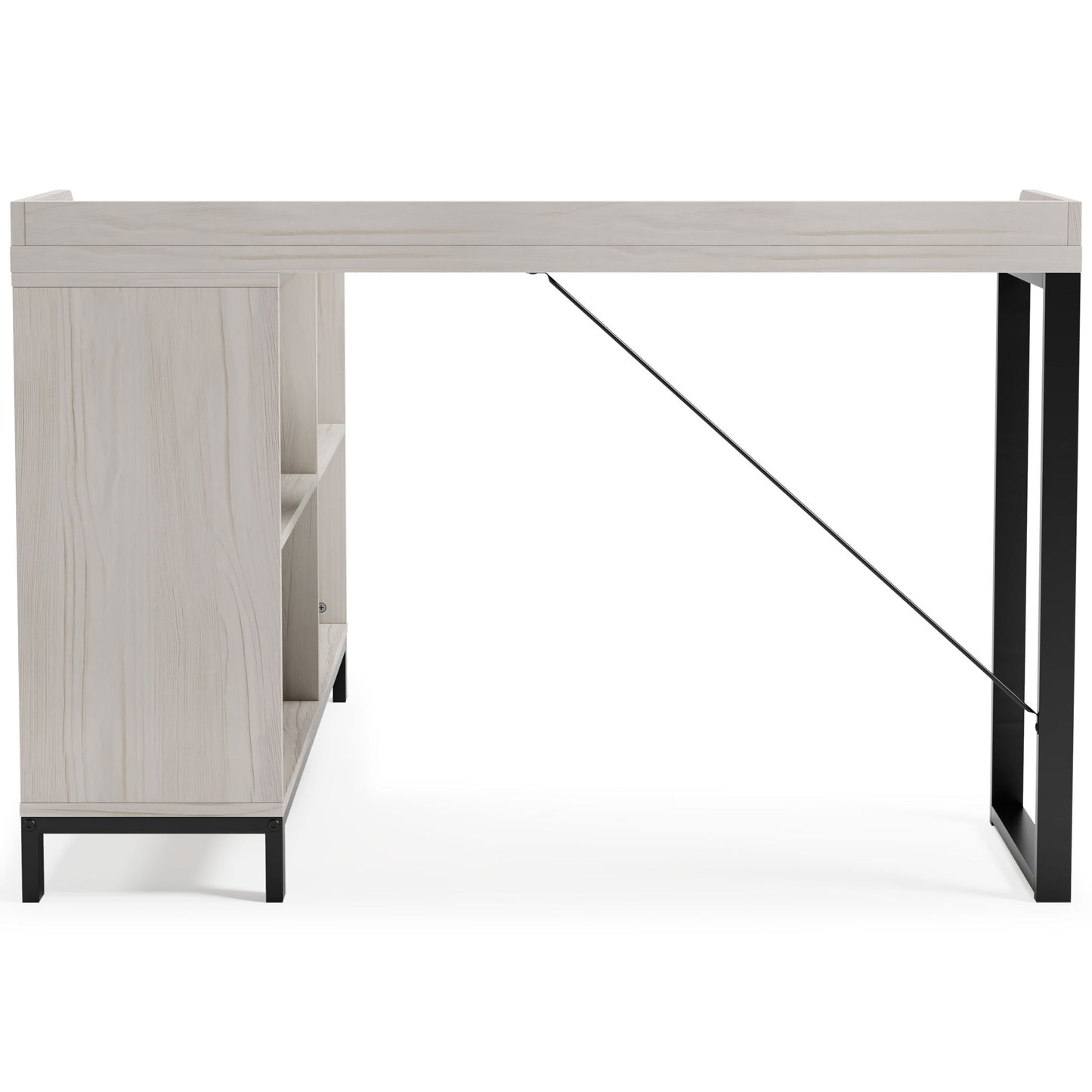 Bayflynn - White / Black - L - Desk - Hornell Furniture Outlet