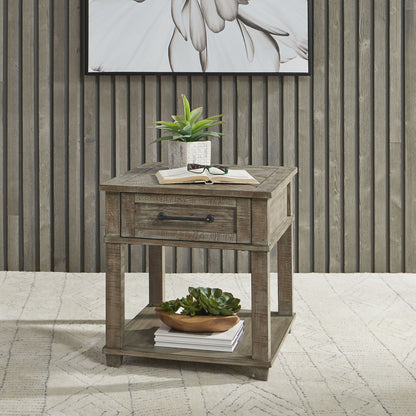 Parkland Falls - Rectangular End Table - Light Brown - Hornell Furniture Outlet