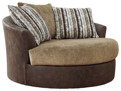 Alesbury - Chocolate - Oversized Swivel Accent Chair - Hornell Furniture Outlet