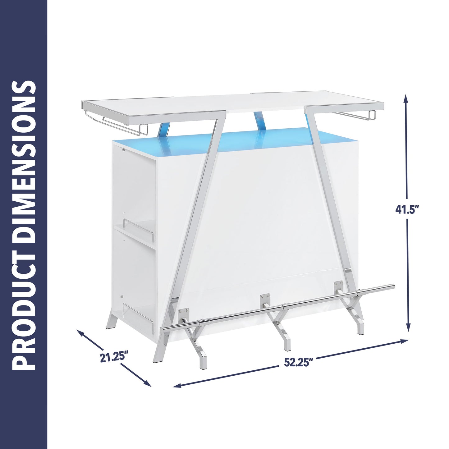 Zena - 3 Piece Bar Set - White - Hornell Furniture Outlet