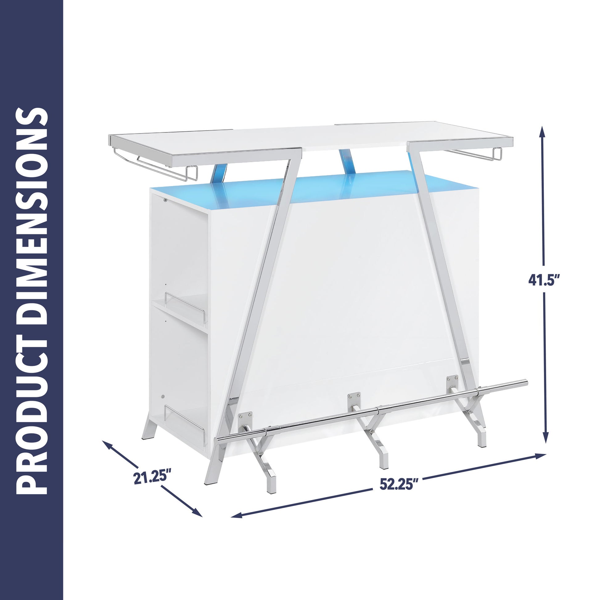 Zena - 3 Piece Bar Set - White - Hornell Furniture Outlet