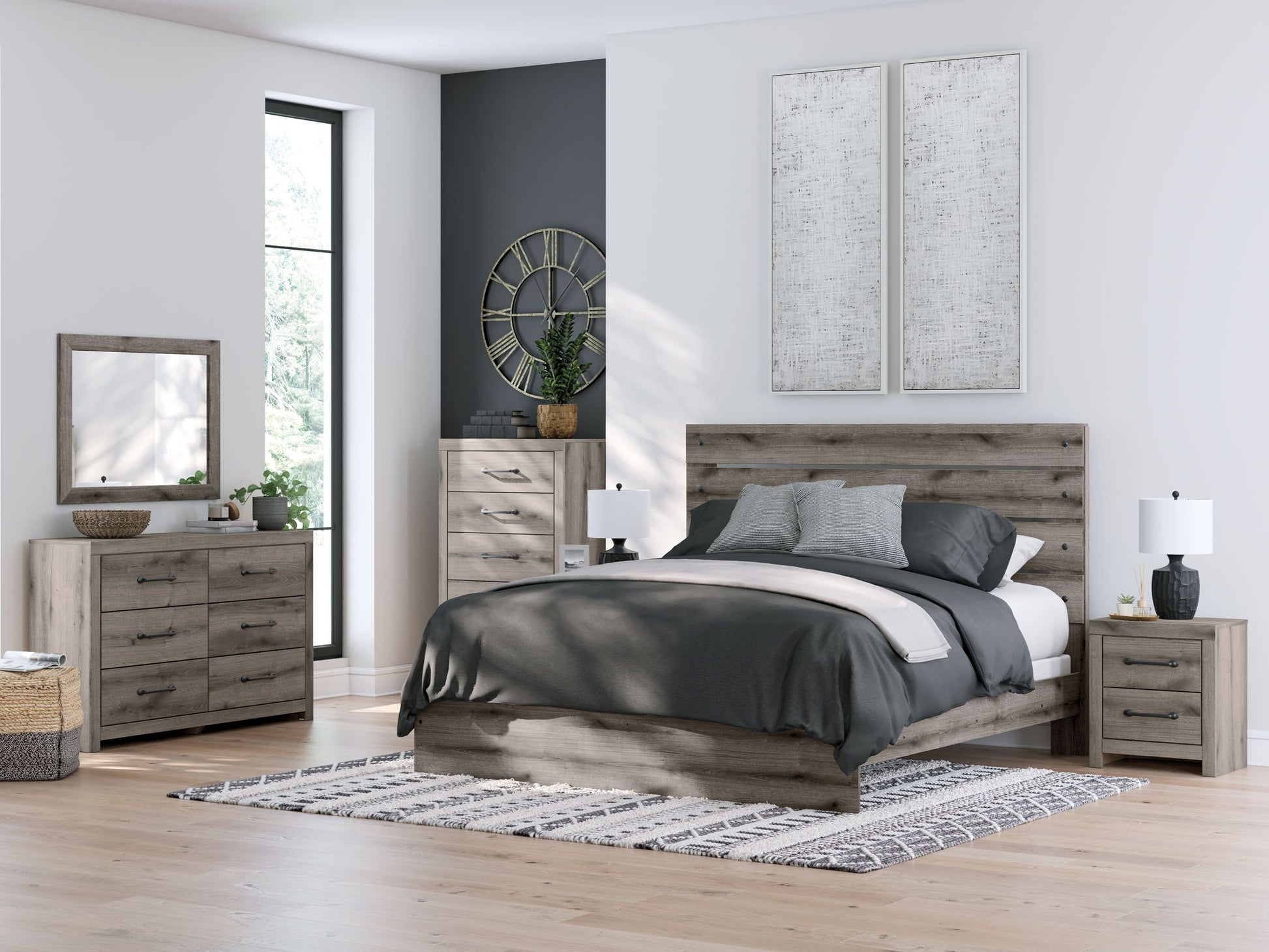 Graystorm - Brown Gray - Dresser And Mirror - Hornell Furniture Outlet