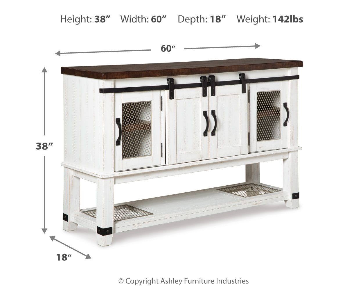 Valebeck - Dining Room Server - White / Brown - Hornell Furniture Outlet
