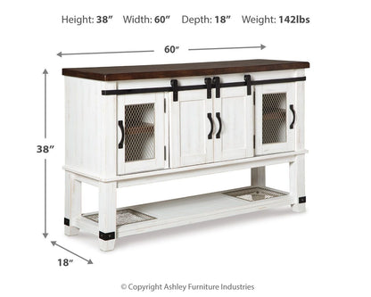 Valebeck - Dining Room Server - White / Brown - Hornell Furniture Outlet