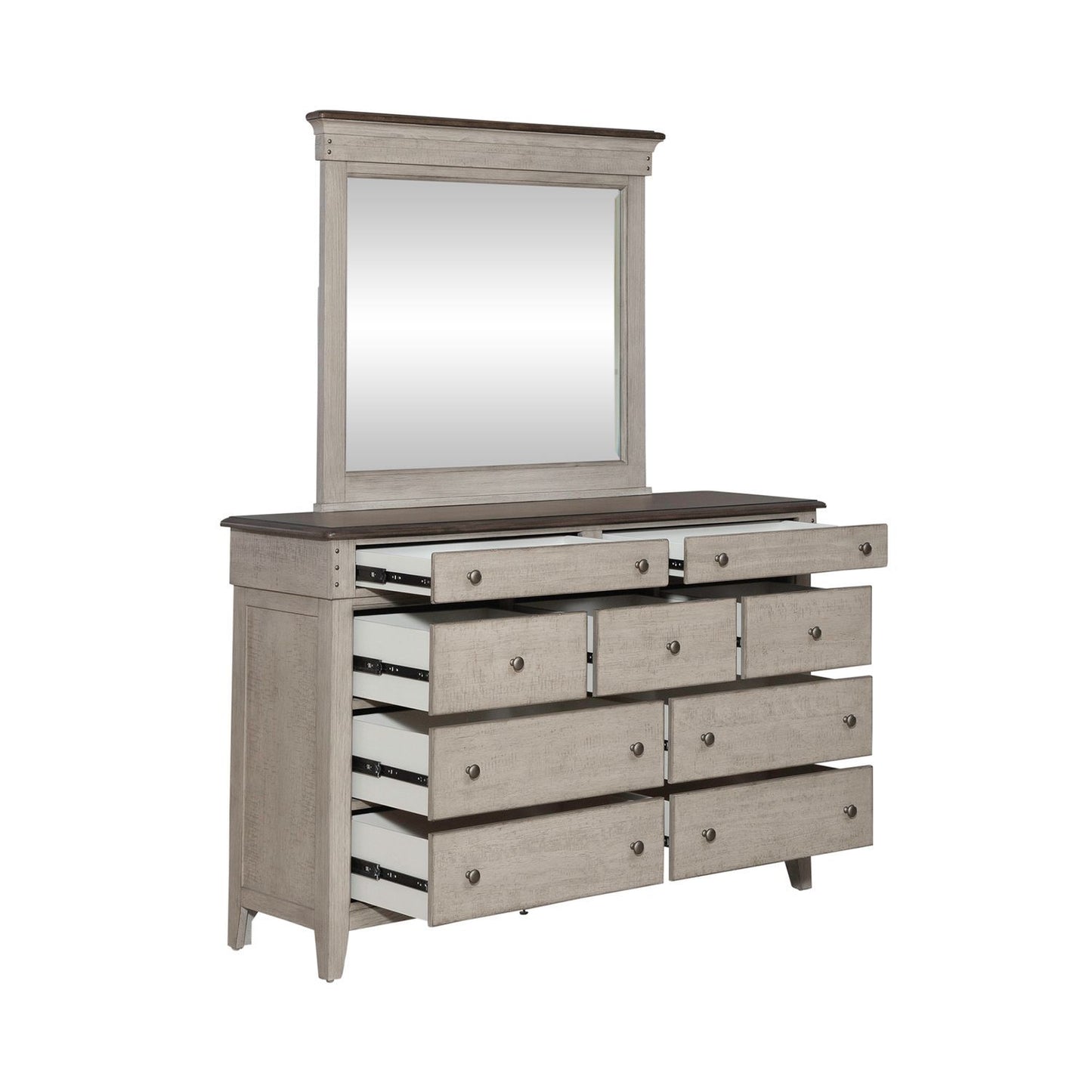 Ivy Hollow - Dresser & Mirror - White - Hornell Furniture Outlet