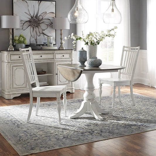 Magnolia Manor - 3 Piece Drop Leaf Table Set - White - Hornell Furniture Outlet