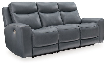 Mindanao - Steel - 2 Pc. - Power Reclining Sofa, Power Reclining Loveseat with Console - Hornell Furniture Outlet