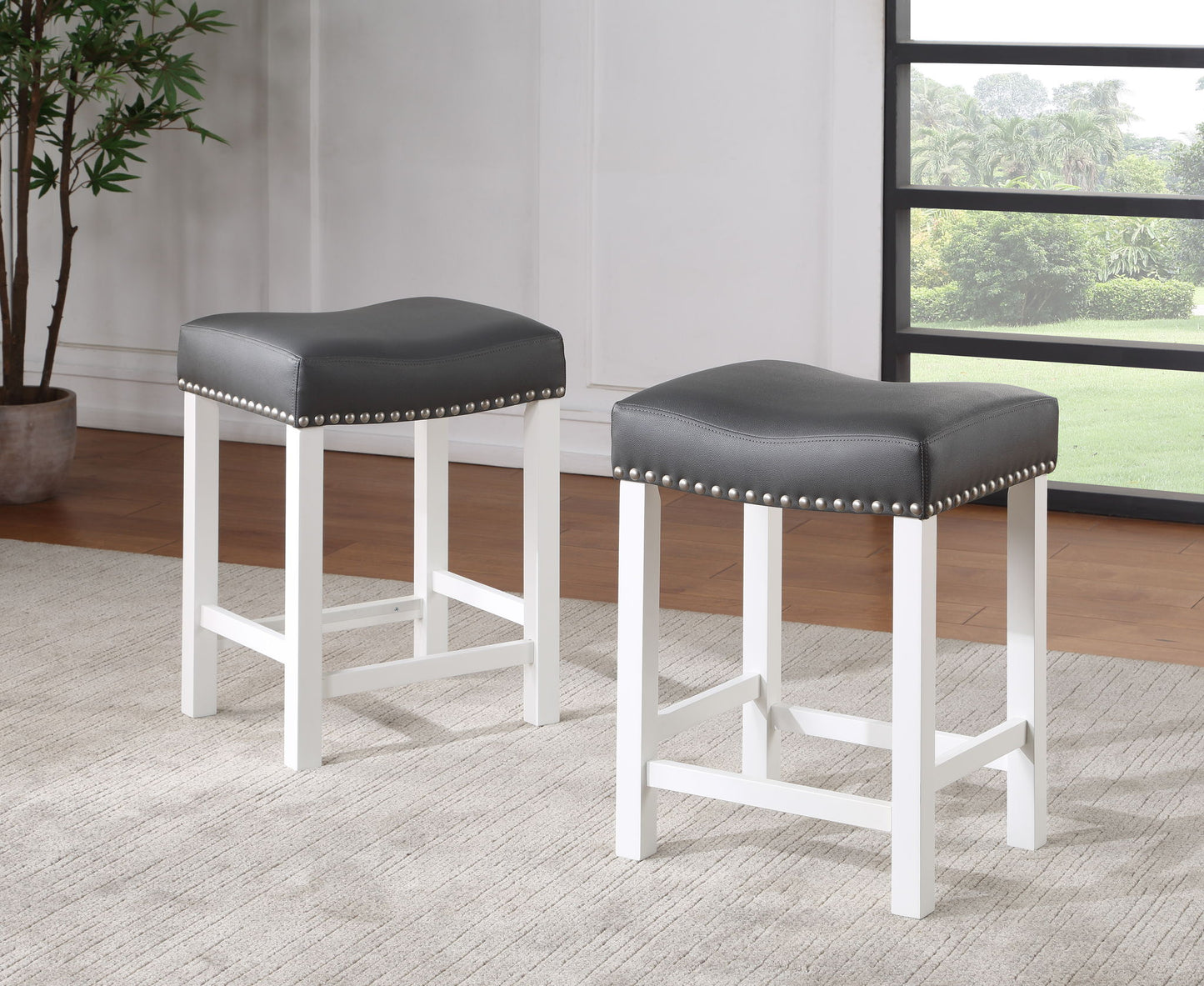 Zermatt - Counter Stool (Set of 2) - White - Hornell Furniture Outlet