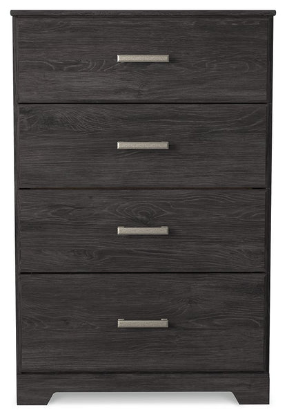 Belachime - Four Drawer Chest - Charcoal - Hornell Furniture Outlet