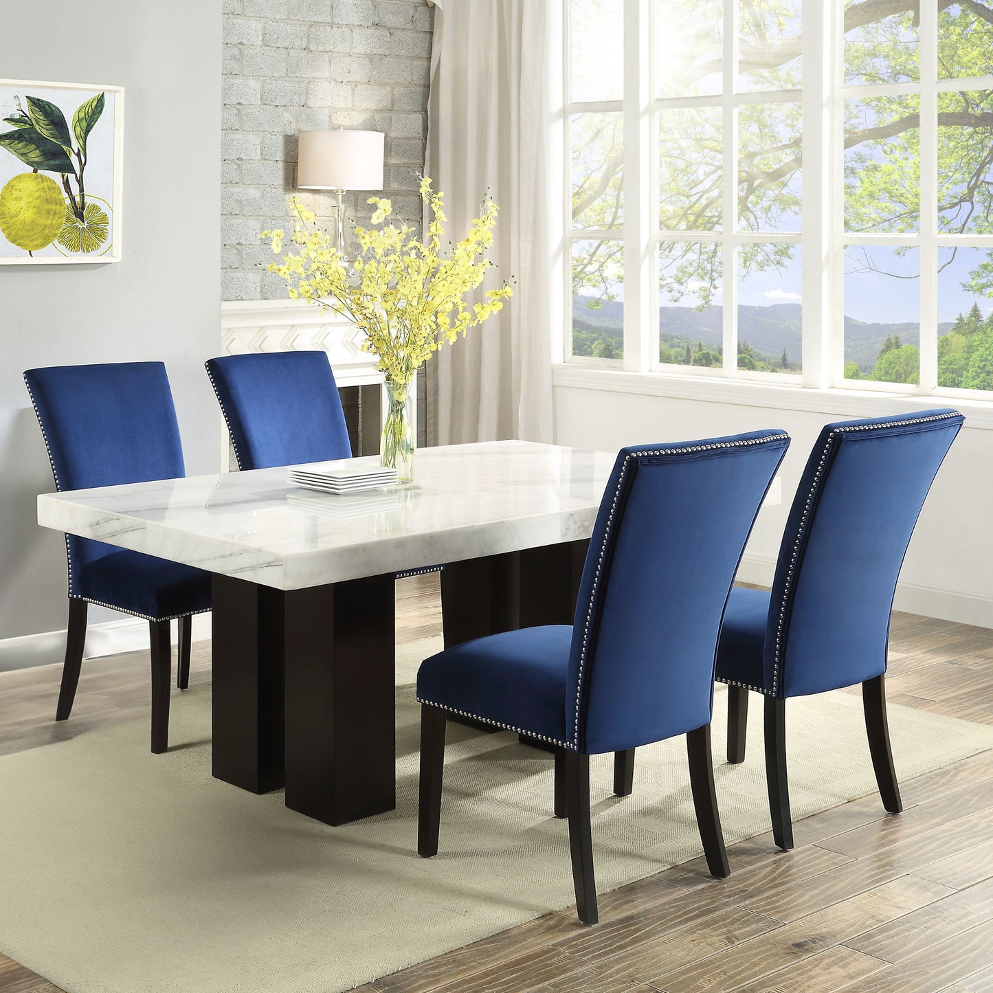 Camila - Rectangular Dining Set - White Top - Hornell Furniture Outlet
