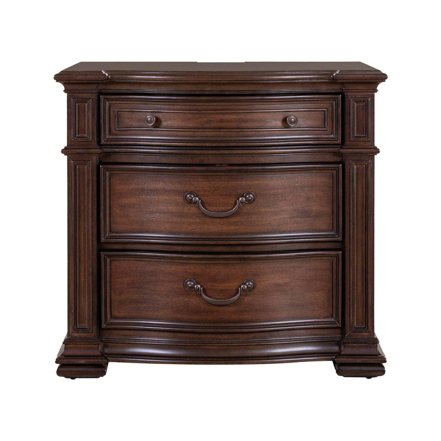 Provence Park - Bedside Chest With Charging Station - Brown - Hornell Furniture Outlet