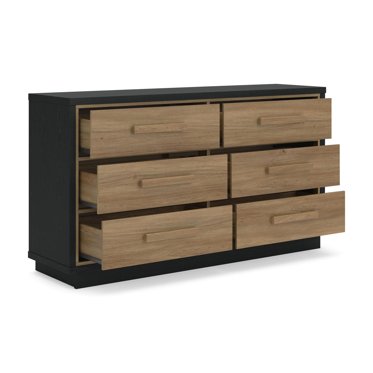Kozmour - Six Drawer Dresser - Black / Brown