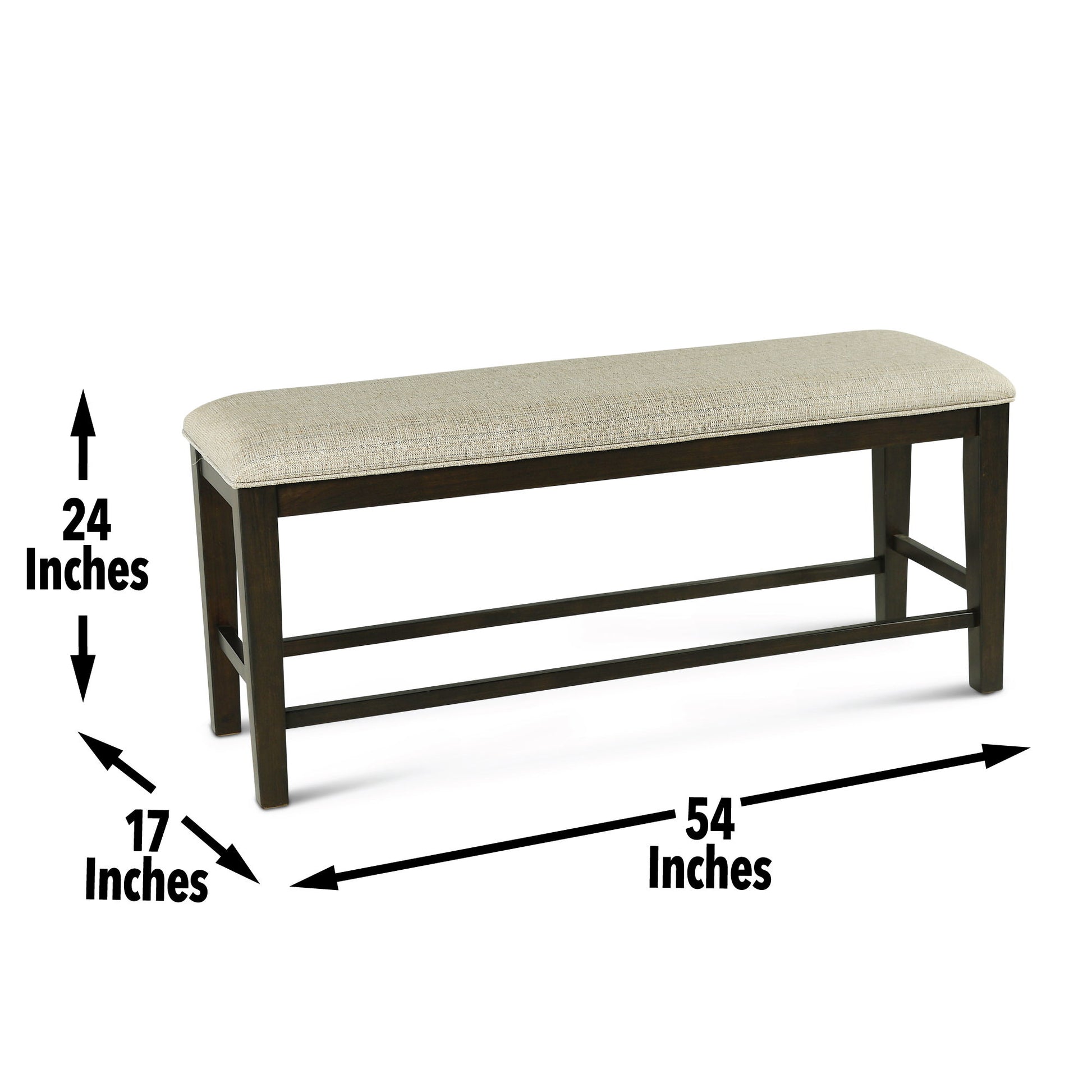 Halle - Counter Bench - Dark Brown - Hornell Furniture Outlet