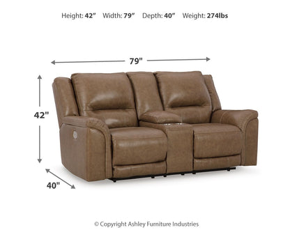Trasimeno - Power Reclining Loveseat With Console - Hornell Furniture Outlet