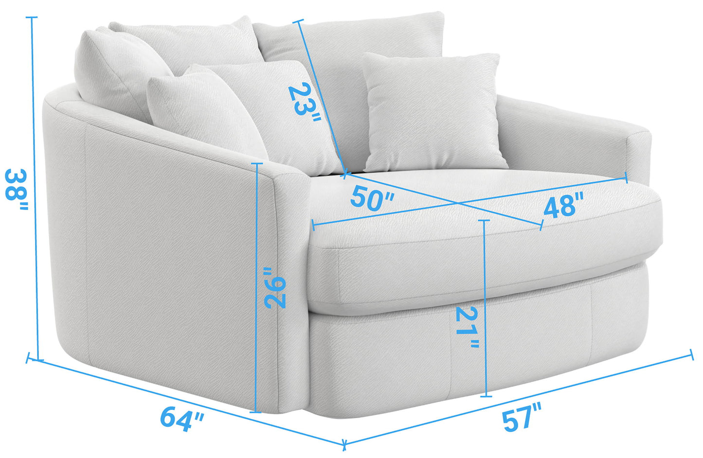 Matty - Round Accent Cuddle Chaise - Hornell Furniture Outlet