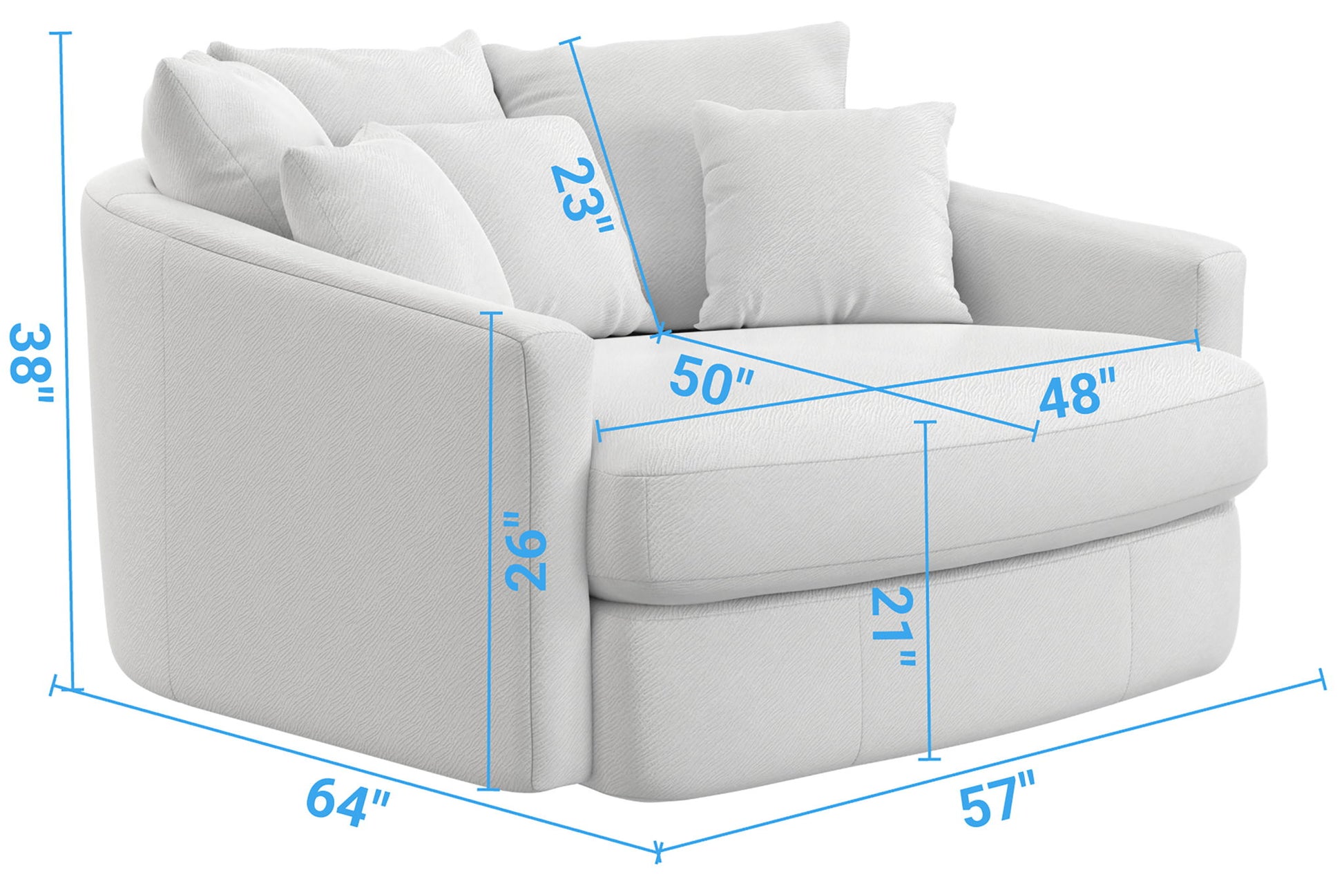 Matty - Round Accent Cuddle Chaise - Hornell Furniture Outlet
