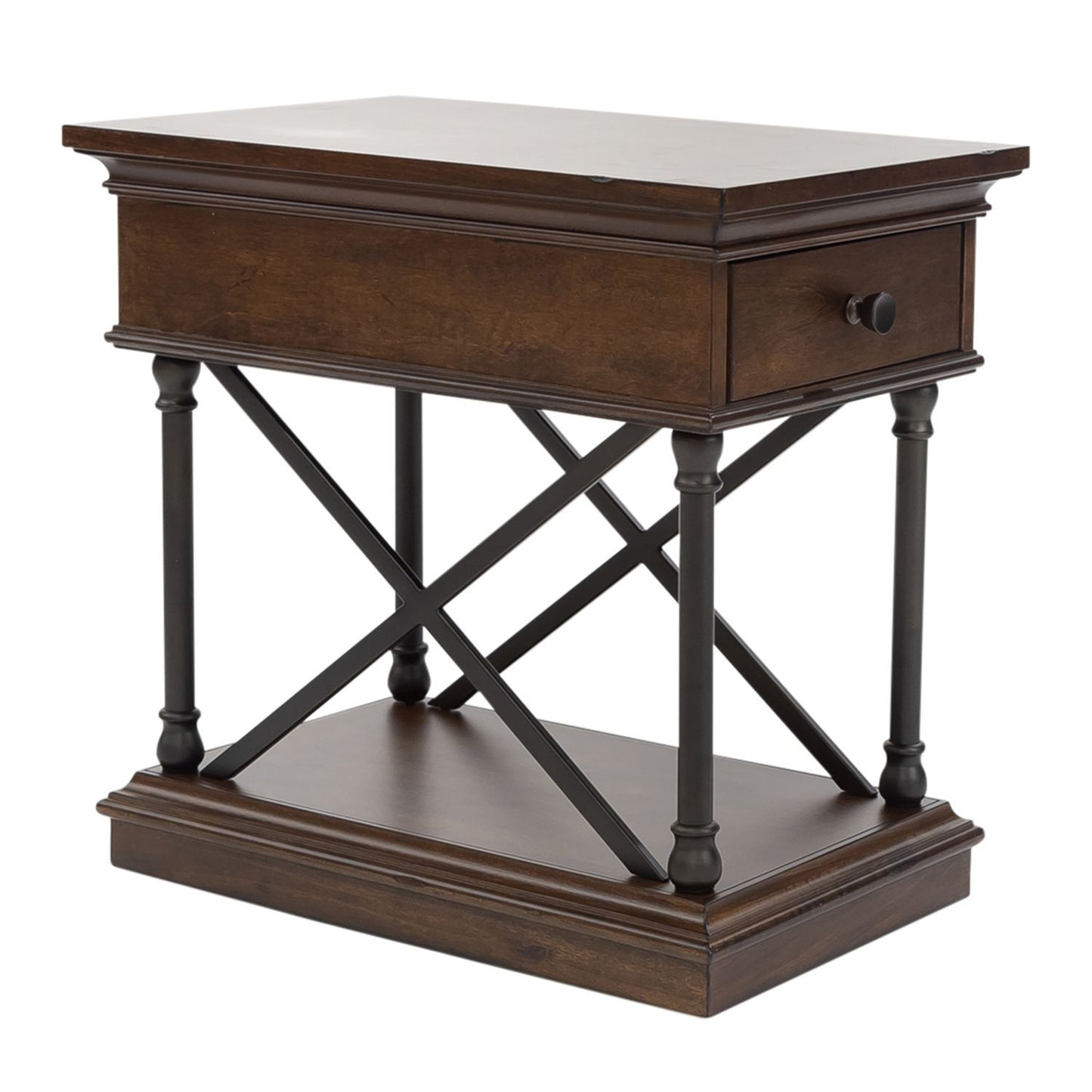 Tribeca - Drawer Chair Side Table - Dark Brown - Hornell Furniture Outlet