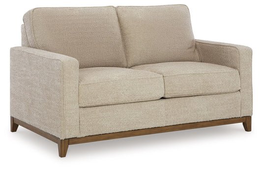 Arendale - Desert - Loveseat With Dark Cushions - Hornell Furniture Outlet
