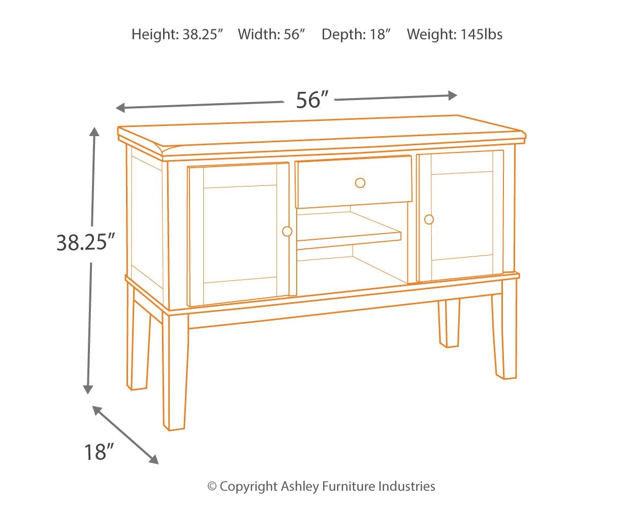 Haddigan - Dark Brown - Dining Room Server - Hornell Furniture Outlet