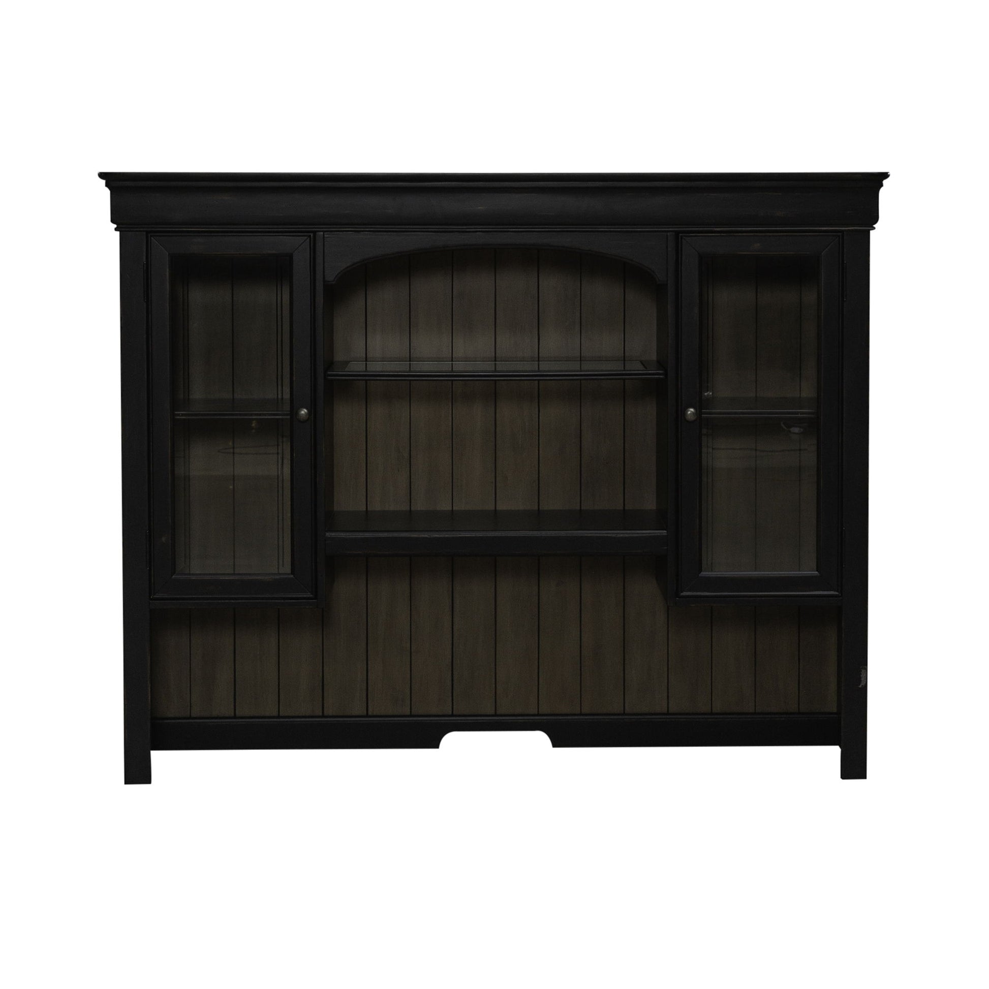 Meritage - Jr Executive Credenza Hutch - Aged Charcoal - Hornell Furniture Outlet