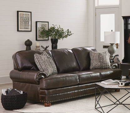 Roberto - Leather Sofa - Cocoa - Hornell Furniture Outlet