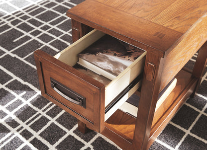 Breegin - Brown - Chair Side End Table - 1 Drawer - Hornell Furniture Outlet