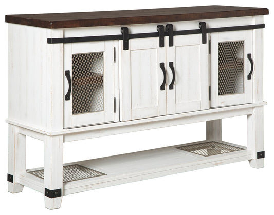 Valebeck - White / Brown - Dining Room Server - Hornell Furniture Outlet