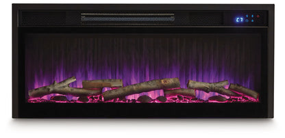 Entertainment Accessories - Black - Fireplace Insert With Faux Birch Log Set - Hornell Furniture Outlet