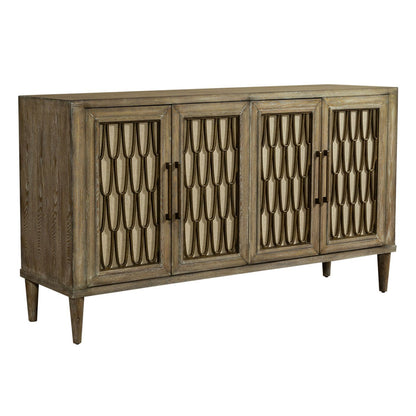Devonshire - 4 Door Accent Cabinet - Light Brown - Hornell Furniture Outlet