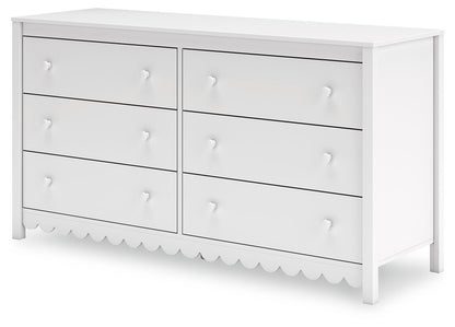 Hallityn - White - Six Drawer Dresser - Hornell Furniture Outlet