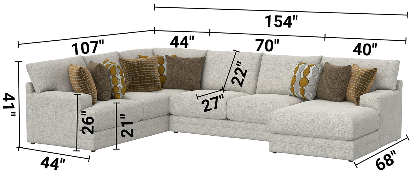 Tori - Sectional With Comfort Coil Seating And Accent Pillows Included - Hornell Furniture Outlet
