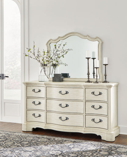 Arlendyne - Antique White - Dresser And Mirror - Hornell Furniture Outlet