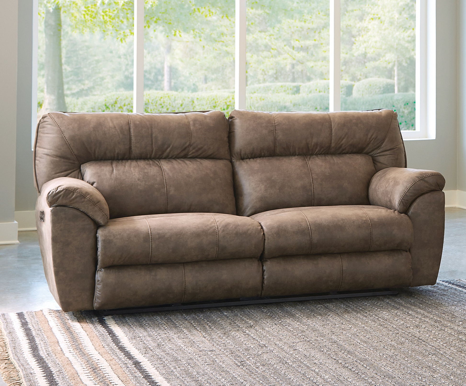 Hollins - 88" Power Reclining Sofa - Coffee - Hornell Furniture Outlet