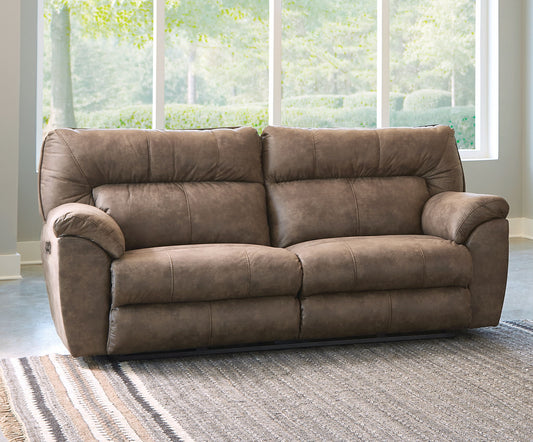 Hollins - 88" Power Reclining Sofa - Coffee - Hornell Furniture Outlet